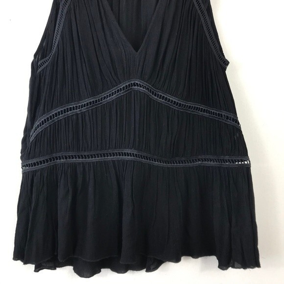 IRO Luce Romantic Ruched Grecian Peplum Tunic Crochet Sleeveless Blouse Top XS - Picture 14 of 16